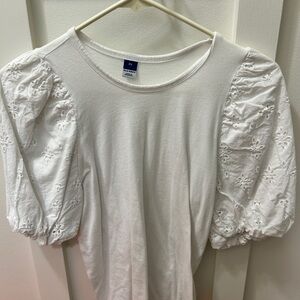 Old Navy White Puff Sleeve Blouse